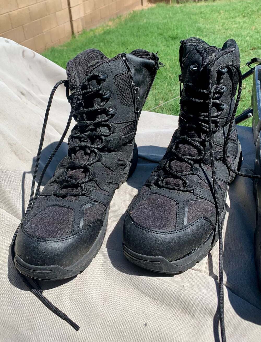 Denali Tactical Waterproof Side-Zip Men's Black Work Boots Size 10.5